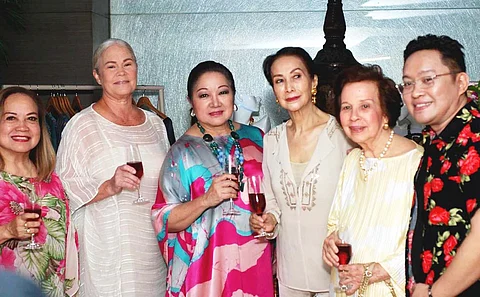 NIKKI Coseteng with guests of honor: Evelyn Dumdum, Tamsin Booth, Lorna Quisumbing, Rosebud Sala and Kingsley Medalla.