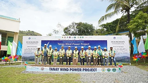 Largest Wind Power Project in Rizal Breaks Ground. In photo: Rizal Governor Nina Ricci Ynares (center) and Alternergy Holdings Corporation Chairman Vicente S. Perez Jr. (6th from left) lead the ceremonial groundbreaking of the 112 MW Tanay Wind Power Project joined by officials from the Host Barangays San Andres and Cuyambay, Tanay Municipality, Rizal Provincial Government, Department of Energy, Department of Environment and Natural Resources, and Alternergy.