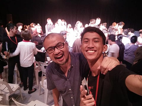 Jobert Landeza (left) with VLF mentor Glenn Sevilla Mas.