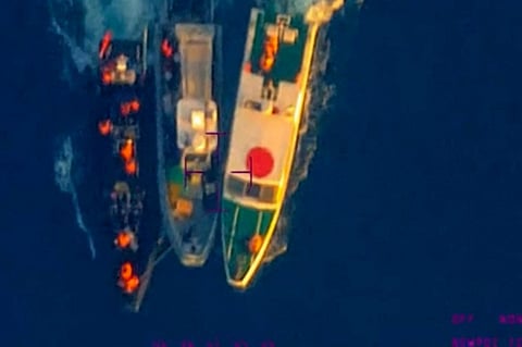 Attacked sans provocation Photos released by the Armed Forces of the Philippines show China Coast Guard vessels ram Philippine Navy rigid-hulled boats while the Chinese — armed with an axe and knives — threaten Filipino soldiers. The Philippines, according to AFP chief General Romeo Brawner, is demanding that China return the rifles and other equipment its personnel ‘stole.’