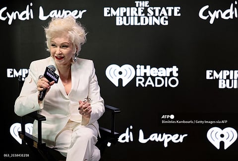 Cyndi Lauper visits the Empire State Building on June 17, 2024 in New York City.