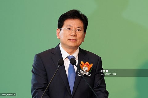 Zhang Jianchun, vice minster of the publicity department of the CPC central committee, speaks at the 33rd Hong Kong Book Fair in the Wan Chai area of Hong Kong on July 19, 2023.