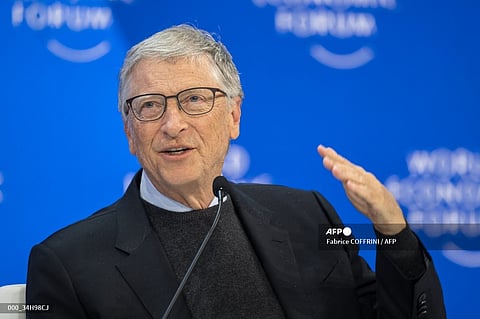 Microsoft co-founder Bill Gates attends a session at the World Economic Forum (WEF) meeting in Davos on January 17, 2024.