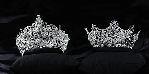 THE two crowns, crafted by Manny Halasan, will be given to the new Binibining Pilipinas 2024 titleholders.