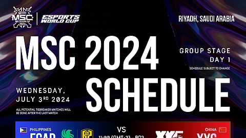 MSC 2024 Group Stage Day 1 schedule