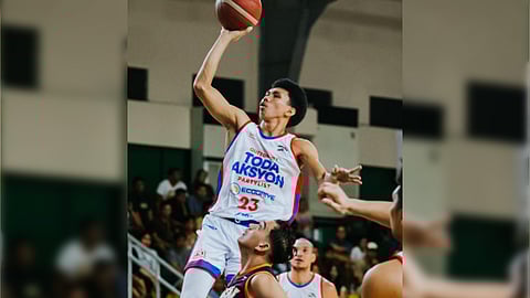 RHINWILL Yambing soars to lead the Quezon City TODA Aksyon to a 78-74 win over the Pangasinan Heatwaves in the Sixth Season of the MPBL.