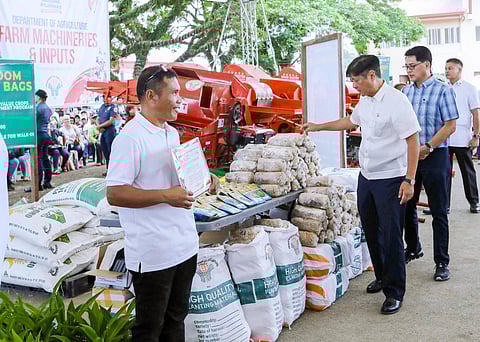 PRESIDENT Ferdinand Marcos Jr. presides over the distribution of relief goods for Caraga farmers and fisherfolk affected by the El Niño phenomenon.