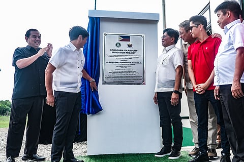 The sun and the moon With 1,056 solar panels and two submersible pumps serving 350 hectares of farmland and benefiting 237 farmers by reducing their reliance on fuel-driven pumps, the Cabaruan Solar Pump Irrigation Project in the Municipality of Quirino, Province of Isabela is among efforts made under President Ferdinand Romualdez Marcos Jr.’s administration that fulfill goals made for the agriculture sector. Joining the President are National Irrigation Administration Administrator Engr. Eduardo G. Guillen, House Speaker Martin Romualdez, Ilocos Norte 1st District Representative Sandro Marcos, Isabela 1st District Representative Antonio ‘Tonypet’ T. Albano, Isabela Governor Rodolfo T. Albano III, and Quirino Mayor Edward D. Juan, among other local and national government officials.