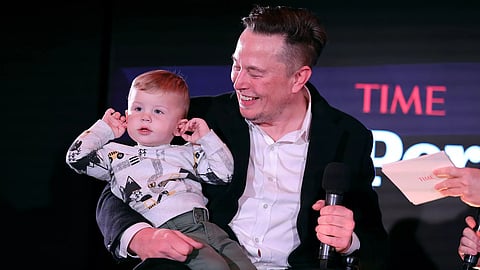 Elon Musk with son X