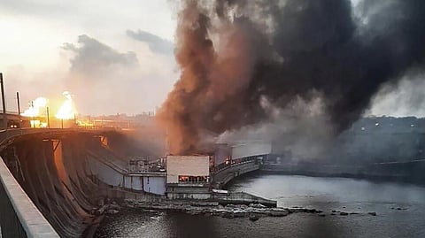 Ukrainian power plant damaged
by attack