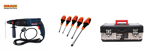 Tools that can be found inside MR. DIY