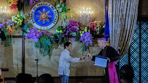 President Ferdinand Marcos Jr. and Apostolic Nuncio to the Philippines Charles John Brown