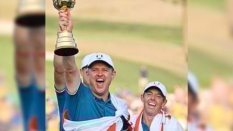 LE Golf National had already witnessed a lot of winning moment, including this celebration of Justin Rose and the Europeans during the Ryder Cup last year.