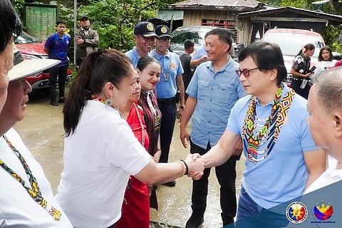 NCIP Chair Jennifer Pia Sibug-Las (left) and DILG Secretary Behur Abalos at the launch of the Hapag Katutubo Project in Tanay, Rizal
