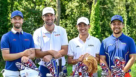 SCOTTIE Scheffler (second from left) joins Wyndham Clark, Collin Morikawa and reigning champion Xander Schauffele in the powerhouse United States team that will compete in the men’s golf tournament of the Paris Olympics.