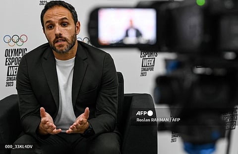 Vincent Pereira, head of virtual sports and gaming at the International Olympic Committee (IOC), speaks during an interview with AFP during the Olympics Esports Week in Singapore on June 22, 2023.