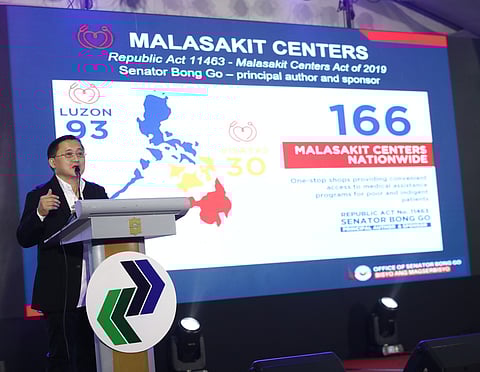 (FILE PHOTO) Senator Christopher "Bong" Go speaks at the Philippine Institute of Certified Public Accountants (PICPA) Annual Regulators' Forum on 19 July, 2024.