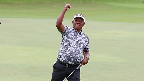 FIST-PUMPING Tony Lascuña celebrates his PGT triumph at Splendido.