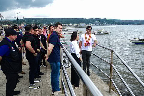 President Ferdinand R. Marcos Jr. inspects the Mauban Sea Wall and Mauban Port during the aftermath of typhoon Carina on Friday, 26 July 2024.
