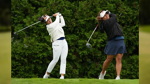BIANCA Pagdanganan (left) and Dottie Ardina size up Olympic competitions in Calgary.