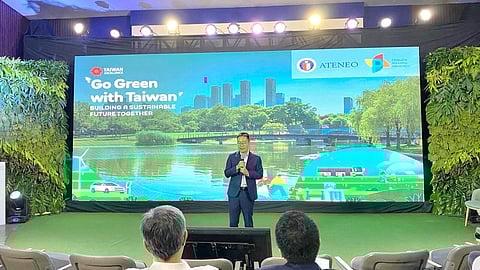 Taiwan Trade Center Manila director Alex Lai pitches green products and solutions.