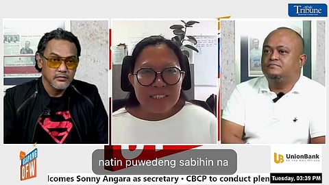 ALMA Maritime president Tina Garcia (center) discusses why they are not in favor of the total ban of seafarers on vessels traversing the Red Sea and Gulf of Aden.