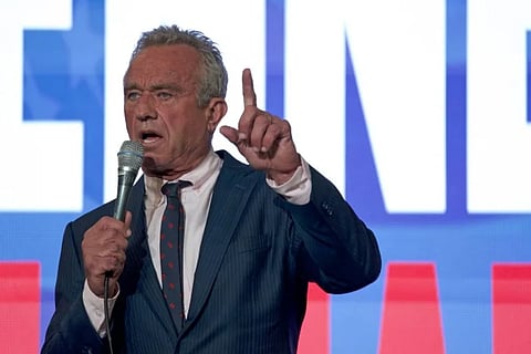 US Independent presidential candidate Robert F. Kennedy Jr. speaks at the Libertarian National Convention at the Washington Hilton in Washington, DC, on May 24, 2024.