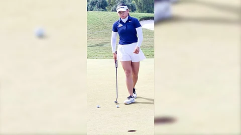 RIANNE Malixi makes sure her putting game is up to speed.