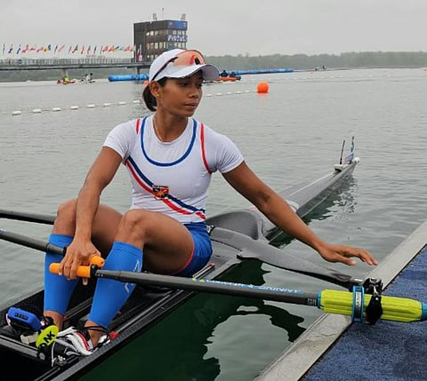 ROWER Joanie Delgaco is through to the quarterfinals of the women’s singles sculls after topping the repechage of the event at the Paris Olympics.