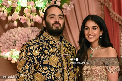 Anant Ambani with his fiancee Radhika Merchant