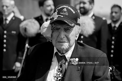 (FILES) French WWII veteran Jacques Levis, who landed on Utah beach on D-Day alongside US troops, waits for the arrival of the US President ahead of a ceremony as part of his state visit to France, at the Arc de Triomphe in Paris on 8 June 2024.