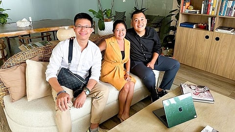 FIRST Lady Liza Araneta-Marcos is flanked by Bimby and Josh Aquino who visited her at the office. The two visitors are sons of actress Kris Aquino, the youngest daughter of former senator Ninoy Aquino and former president Cory Aquino.