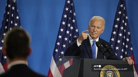 UNITED States President Joe Biden holds a news conference at the 2024 NATO Summit on 11 July 2024 in Washington,