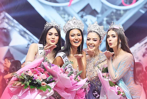 Bb. Pilipinas 2024 queens: second runner-up Trisha Martinez, Binibining Pilipinas International 2024 Myrna Esguerra, Binibining Pilipinas Globe 2024 Jasmin Bungay and first runner-up Christal Dela Cruz.