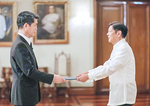 (FILE PHOTO) Ambassador Endo Kazuya presented his credentials as newly appointed Japanese envoy to the Philippines to President Ferdinand Marcos, Jr.