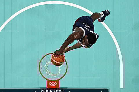 ANTHONY Edwards soars with a team-high 26 points to lead the United States to a 104-83 victory over Puerto Rico in the preliminaries of the men’s basketball event of the Paris Olympics.