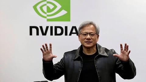 Nvidia founder and CEO Jensen Huang speaks at Computex Taipei in Taipei on Tuesday.
