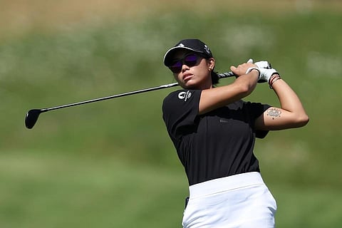 BIANCA Pagdanganan participates in a range session ahead of the women’s golf event of the Paris Olympics on Wednesday.