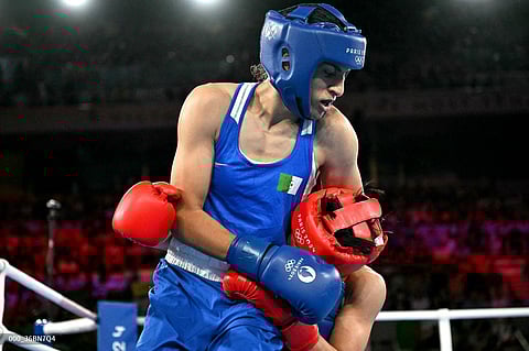 IMANE Khelif of Algeria flexes her might, dominating Janjaem Suwannapheng of Thailand to advance to the final of the women’s 66-kilogram event of the Paris Olympics.