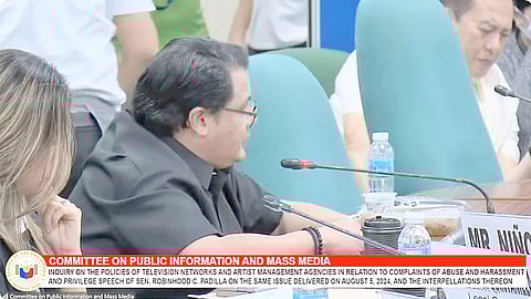 NIñO Muhlach at the Senate hearing.