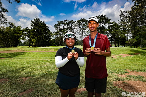 CLIFF Nuñeza and Ally Gaccion display their medals after ruling the 16-18 division of the ICTSI JPGT Mindanao Series 3 in contrasting fashion.