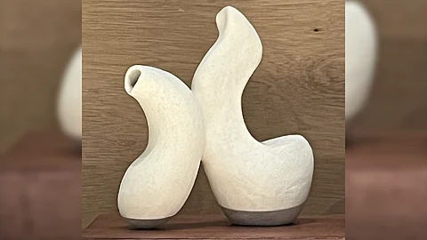 Mikee Naval’s freeform coiled sculpture in ecru stoneware.