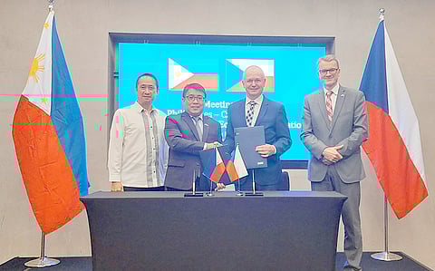 Signing of the Agreed Minutes during the Philippines-Czech Republic Joint Committee on Economic Cooperation. In photo are (from left) Philippine Ambassador to the Czech Republic H.E. Eduardo Meñez, DTI Undersecretary Allan Gepty, Director General Eduard Muřický from the Czech Ministry of Industry and Trade, and Czech Ambassador to the Philippines H.E. Karel Hej.