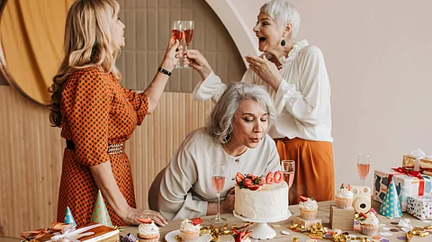 Celebrating aging milestones: New research reveals that age-related changes may come in dramatic bursts, such as at 44 and 60, perhaps shedding light on the sudden shifts we feel as the candles add up.