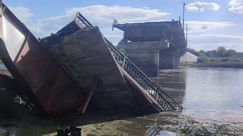 The bridge near the town of Glushkovo has been blown up.