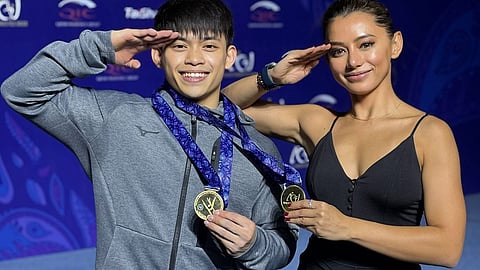Paris Olympics double gold medalist Carlos Yulo and therapist Hazel Calawod make a winning partnership.