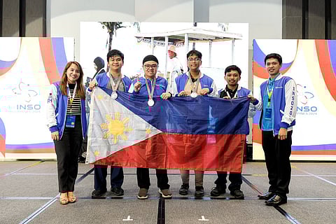 NUCLEAR science whiz Mohammad Nur Casib (3rd from left) with coach Kristine Marie R. Dean (left) and teammates Jeremiah Auza, Neil Kyle Maniquis, Romher John Fermil and coach Jeffrey Tare at the first International Nuclear Science Olympiad in New Clark City, Pampanga.