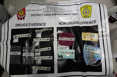 Evidence confiscated at the scene of they buy-bust operation that led to the arrest of Fonalyn Erive and 30 grams of shabu