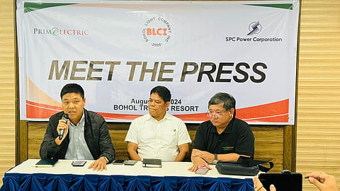 From L-R: James Roy N. Villareal, Executive Vice President of SPC Power Corporation; Engr. Paulino G. Almedilla, General Manager of Bohol Light; and Roel Z. Castro, President of Primelectric Holdings, Inc.