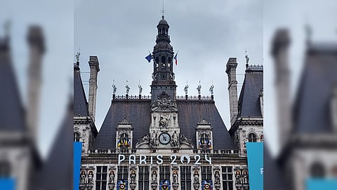 A large screen at the Hotel de Ville provided a communal space for those eager to witness the opening ceremony.